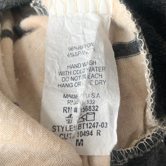 Bibi Pullover Long Sleeve Shirt Quarter Zip Color Block Camo Stripe Size Medium - Picture 9 of 12